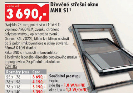 Dřevěné střešní okno