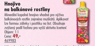 Hnojivo na balkónové rostliny Barborka