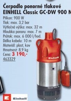 Ponorné tlakové čerpadlo Einhell Classic GC-DW 900 N