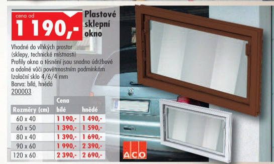 Sklepní okno Aco