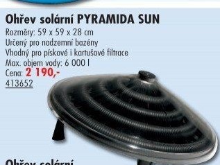 Solární ohřev bazénu pyramidový