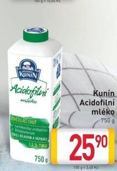 Acidofilní mléko Kunín