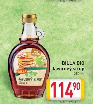 Javorový sirup Naše Bio Billa