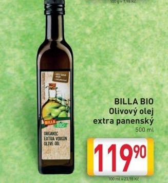 Olivový olej extra panenský Naše Bio Billa