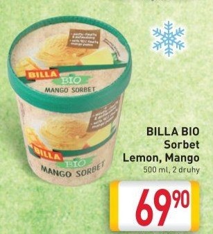 Zmrzlina sorbet bio Billa