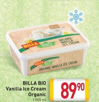 Zmrzlina ve vaničce bio Billa