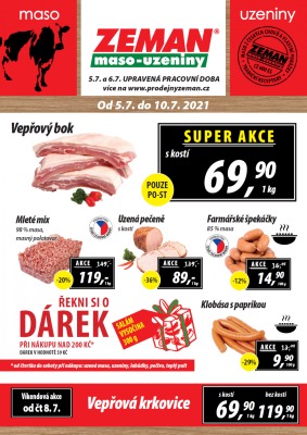 akční leták ZEMAN maso - uzeniny 5.7.2021-10.7.2021