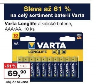 Baterie alkalické Longlife Varta