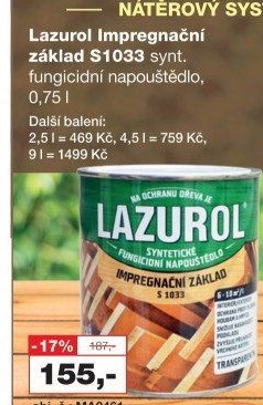 Impregnační základ na dřevo Lazurol