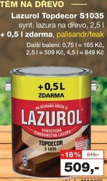 Lazura na dřevo Topdecor Lazurol
