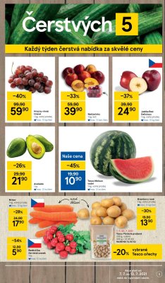 akční leták Tesco 7.7.2021-13.7.2021