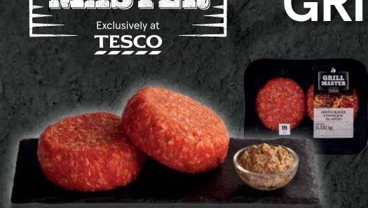 Hovězí burger Jalapeňo Grill Master Tesco
