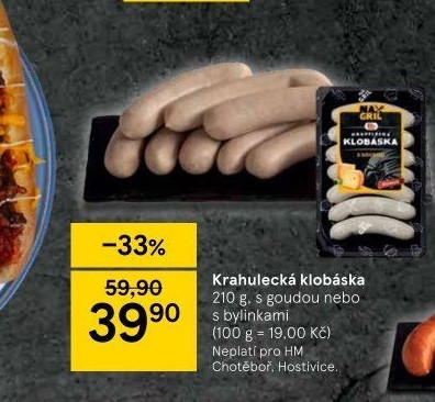 Krahulecká klobása s goudou na gril Krahulík