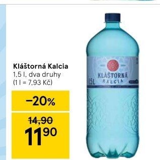 Minerální voda kalcia Kláštorná