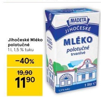 Mléko trvanlivé Jihočeské Madeta - 1,5% polotučné