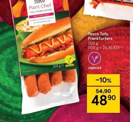 Párky tofu frankfurtské Tesco