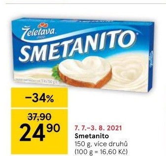 Sýr tavený Smetanito Želetava