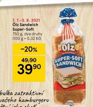 Toustový chléb Sandwich Soft Ölz