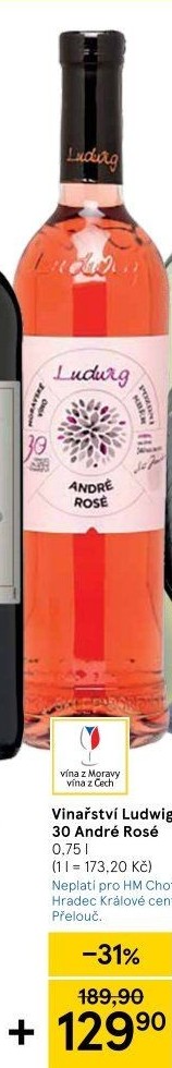 Víno André Rosé Ludwig 30 Vinařství Ludwig - pozdní sběr