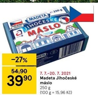 Máslo Jihočeské Madeta