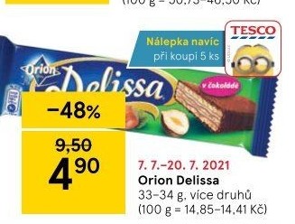 Oplatky celomáčené Delissa Orion