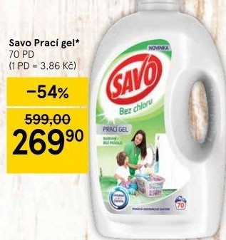 Prací gel bez chloru Savo