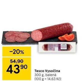 Salám Vysočina Tesco