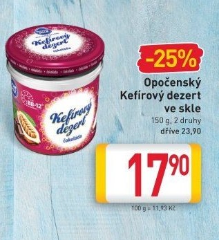Dezert kefírový Opočenský Bohemilk