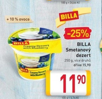 Dezert smetanový Billa