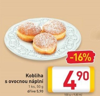 Kobliha s ovocnou náplní