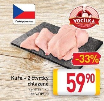 Kuře + 2 čtvrtky Vocílka