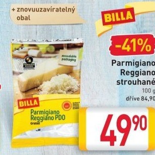 Sýr Parmigiano Reggiano strouhaný Billa