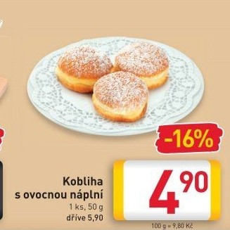 Kobliha s ovocnou náplní