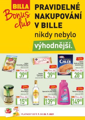 akční leták BILLA 7.7.2021-20.7.2021