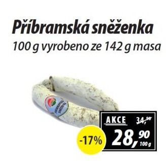Klobása Příbramská sněženka Příbramská uzenina