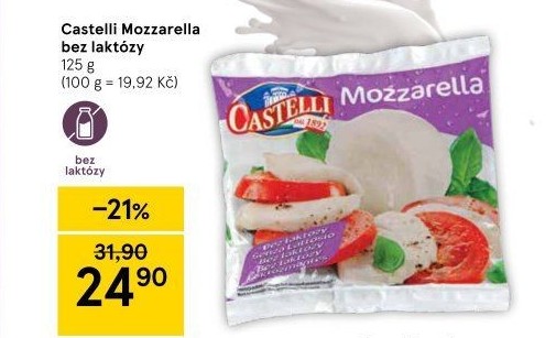 Sýr Mozzarella bez laktózy Castelli