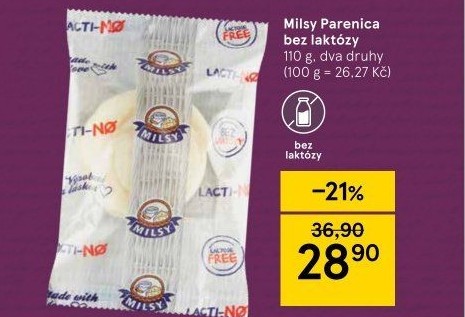 Sýr Parenica bez laktózy Milsy
