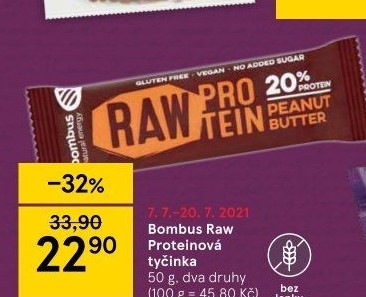 Tyčinka Bombus Raw Protein