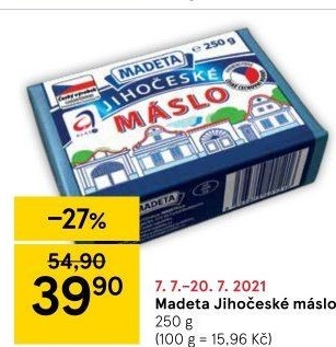 Máslo Jihočeské Madeta