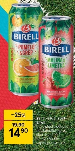 Nealkoholické pivo ochucené Birell