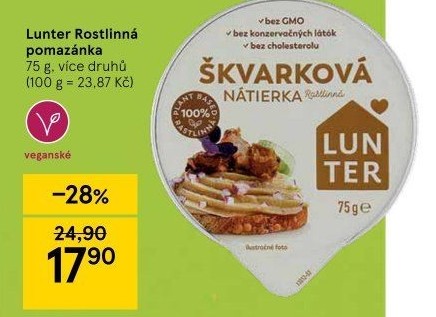 Rostlinné pomazánky Lunter