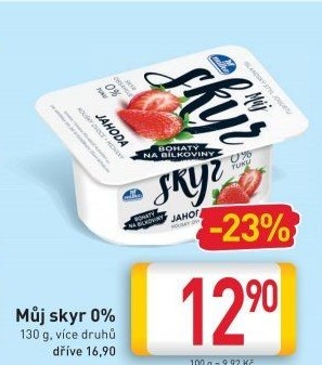 Dezert zakysaný ochucený Můj Skyr 0% Milko