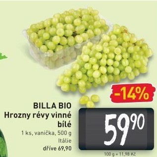 Hrozny bílé Naše Bio Billa