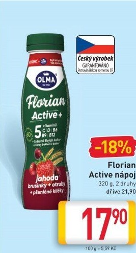 Jogurtový nápoj Florian Active+ Olma