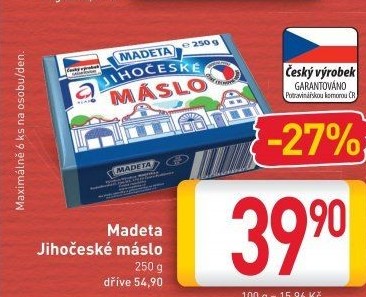 Máslo Jihočeské Madeta