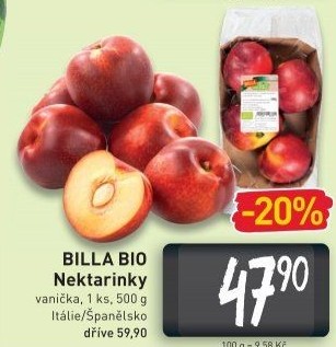 Nektarinky Naše Bio Billa