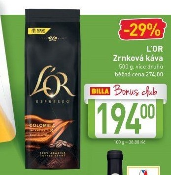 Zrnkové kávy L'