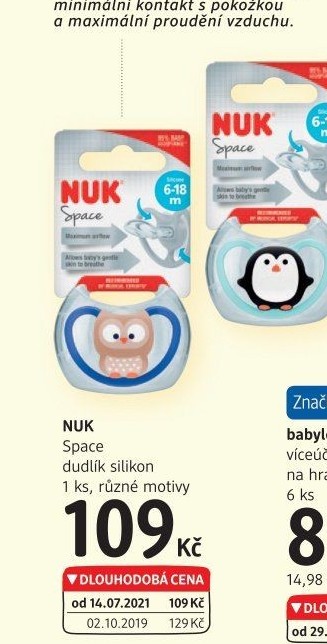 Dudlík silikonový Space NUK