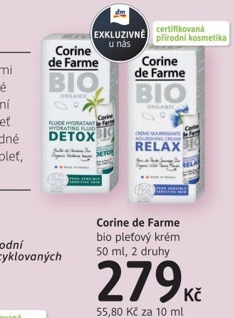 Krém pleťový bio Corine de Farme