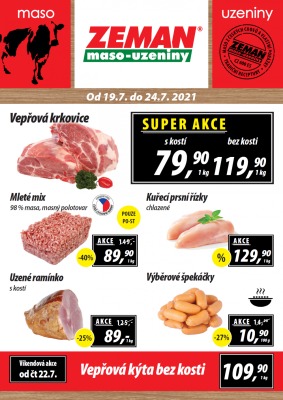 akční leták ZEMAN maso - uzeniny 19.7.2021-24.7.2021